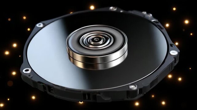 299Hard disk drive internal storage device on dark background, used in computers and servers for secure data storage, backup, enterprise infrastructure and digital technology systems.