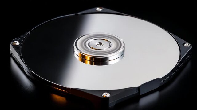 318Hard disk drive internal storage device on dark background, used in computers and servers for secure data storage, backup, enterprise infrastructure and digital technology systems.
