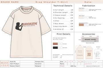Inspirational &ldquo;Broken Healing Becoming&rdquo; Quote T-Shirt Print Design, Flat Vector Illustration