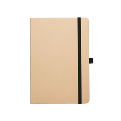 Simple minimalist peach colored notebook with elastic closure for notes and ideas