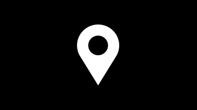 Map pointer icon set with pin symbols for navigation and location markers 4k video on black background