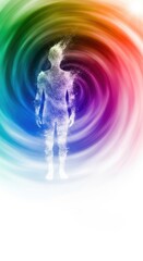 Obraz premium Abstract image of a ghostly reflection fading away, symbolizing the relinquishment of self-identity for financial or commercial gain, introspection, surface, thought