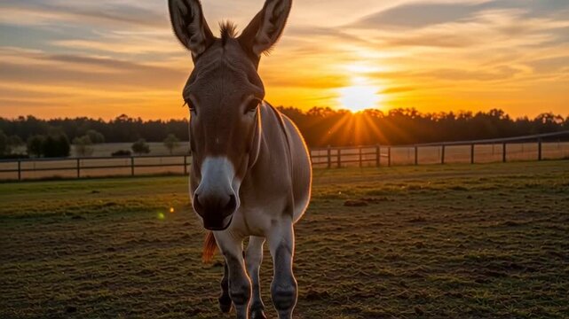 donkey in field