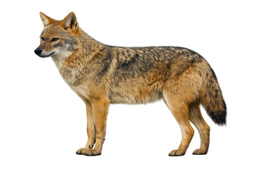 Obraz premium Golden jackal standing proudly on transparent background