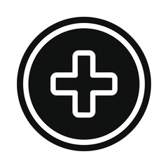 Fototapeta premium Black circle with white cross icon, ui elements