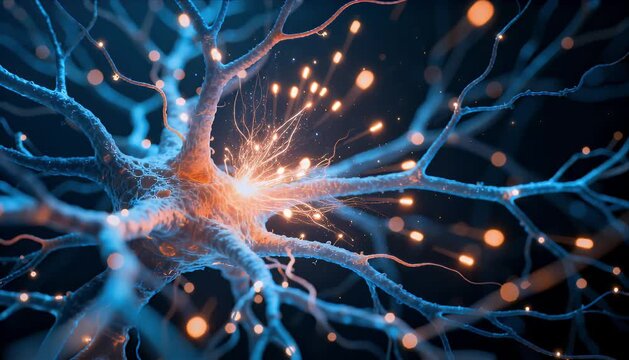 Neuron brain biology pure science background nerve cell glowing abstract neuron brain nerve synapse biology pure science background energy glow pure science neuron network connection biology pure