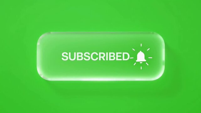 Subscribe button with cursor and bell icon on green background