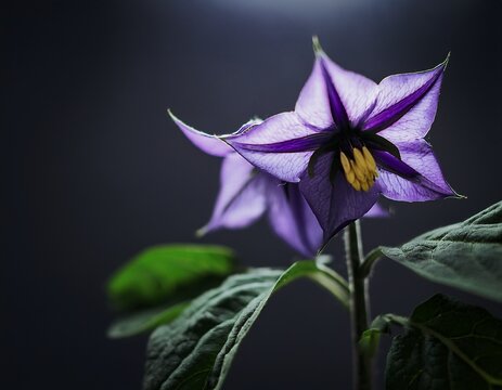 deadly nightshade plant poisonous belladonna flower dark purple bloom shadowy nightshade photography mysterious nightshade image