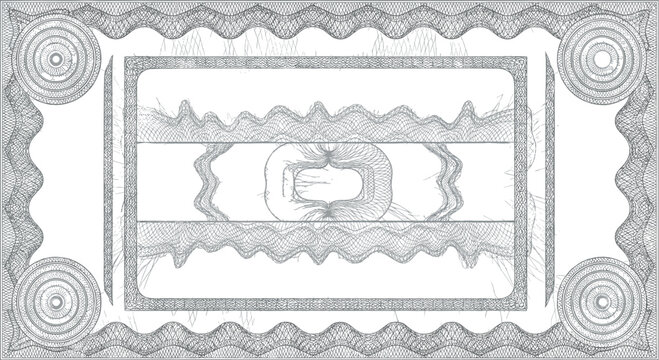 Guilloche Security Certificate Border Design with Decorative Vintage Frame Vector