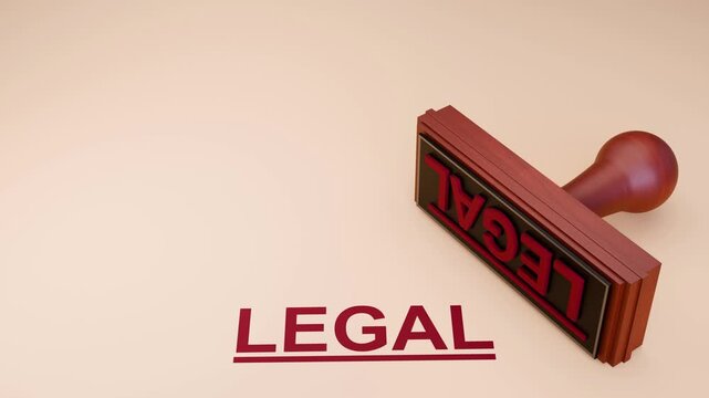 4K 3D Legal Approval Concept Animation | Law, Compliance and Business Regulation Symbol