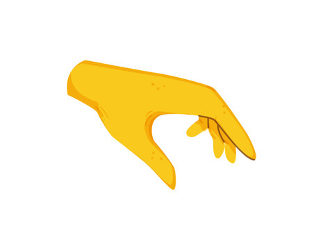 Vector illustration of a yellow hand reaching out.
