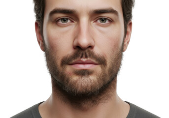Obraz premium Close-up portrait of a handsome man with a beard and mustache, looking forward