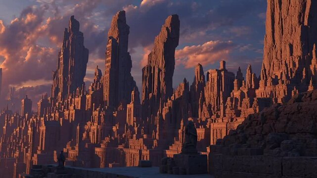 Moai statues standing guard at sunrise on Easter Island