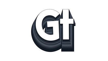 Fototapeta premium Bold typographic with Gt symbol isolated on a transparent background