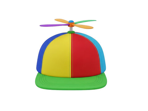 A colorful children's toy helicopter hat