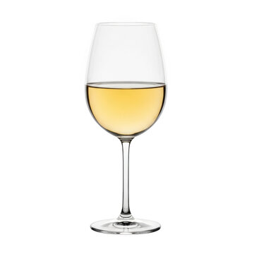 A glass of white wine on a plain background isolated on transparent background