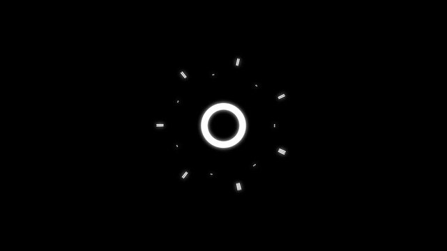 Firework circle burst with shimmering glowing lines, spark FX with sharp line animated, circle and line shape blast, fireworks effect, firework animation element on black screen background. 4K