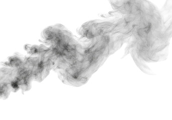 Fototapeta premium Wispy white smoke swirling and drifting across a black background