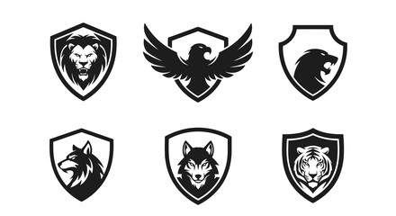 Fototapeta premium Shield and Animal Mascot Logo Vector Illustration | Esports Team Emblem | Modern Heraldic Badge Design