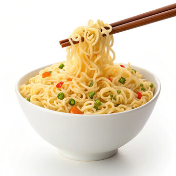 Delicious Asian Instant Noodles with Peas, Carrots, and Chili Peppers