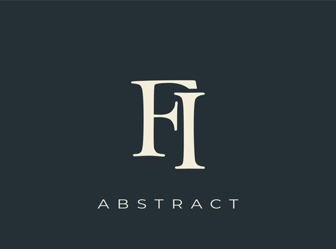 Elegant FI Monogram Logo Design. Perfect for branding, stationery, luxury goods, corporate identity and logo design