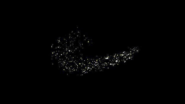 Magic glitter sparkle trail transition, luxury glitter sparkling star trail animation, glittering star line and circle sparkle, sparkling starry line with bokeh light effect on black en screen. 4k