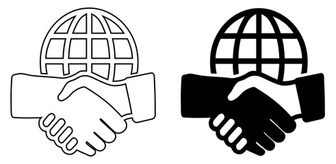 Global Business Handshake Partnership and Cooperation Vector Icon
