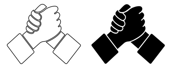 Strong Business Partnership Unity and Collaborative Teamwork Vector Icon