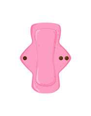 Vector illustration of a reusable pink sanitary pad on a white background.