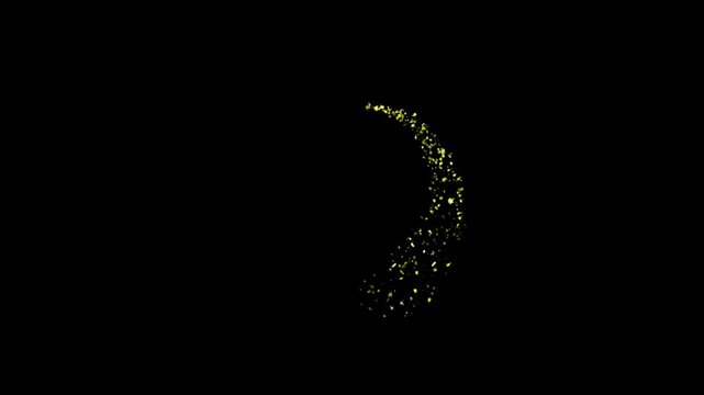 Glitter sparkle stars twinkling animation, luxury glitter sparkling star trail animation, glittering star line and circle sparkle, shining star lines, magic light effect transition on black screen. 4k