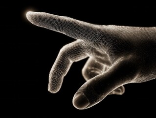Obraz premium touch screen finger gesture isolated on a black background