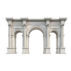 Obraz premium Classical Roman Archway with Columns and Arches architecture isolated on a transparent background