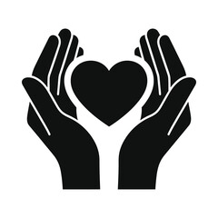 Fototapeta premium Hands holding a heart shape symbolizing love and care, ui elements