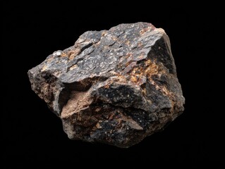 rock fragment isolated isolated on a black background