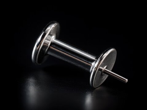 thumbtack push pin isolated on a black background