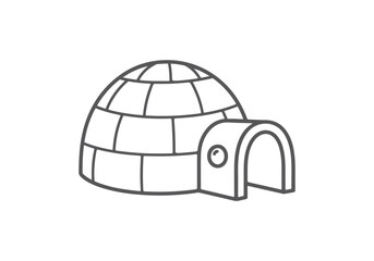 Vector illustration of an igloo made of ice blocks with an arched entrance, suitable for winter themes and arctic adventures © Beny Qurdy