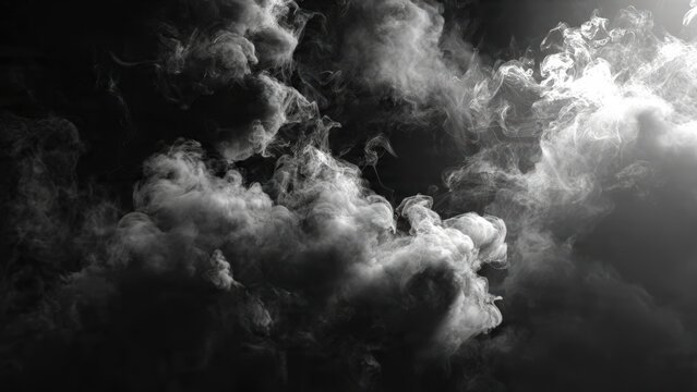 Dramatic black and white storm clouds gathering in a dark, moody sky