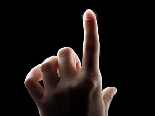 Fototapeta premium touch screen finger gesture isolated on a black background