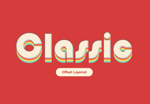 Classic Offset Layered Text Effect