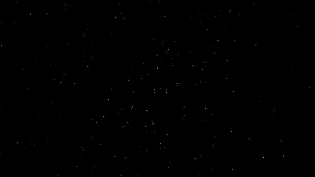 Realistic space flight simulation with twinkling stars moving towards the camera. Seamlessly looped starry sky background perfect for sci-fi, astronomy, or cosmic themes