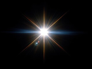 light burst star isolated on a black background