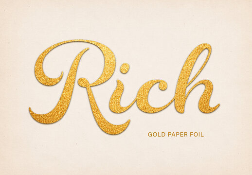 Glitter Paper Foil Text Effect