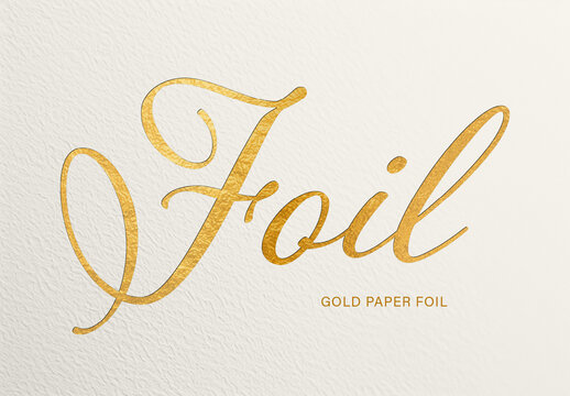 Gold Paper Foil Text Effect