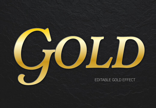 Gold Paper Foil Text Effect