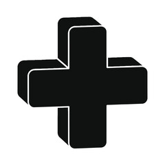 Obraz premium Black medical cross symbol on, ui elements