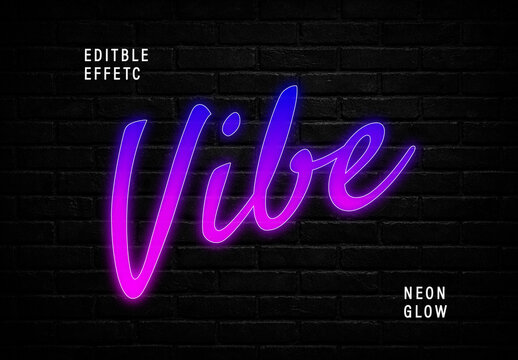 Script Neon Glow Text Effect