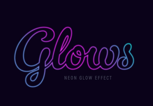 Script Neon Glow Text Effect