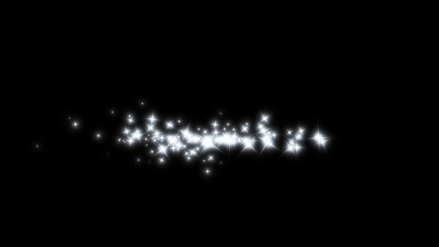 luxury white glitter sparkles line trail, magic sparkles glitter line stars, magic dust, pixie dust path animation used for cartoon video, glitter stars particles background overlay. 4K