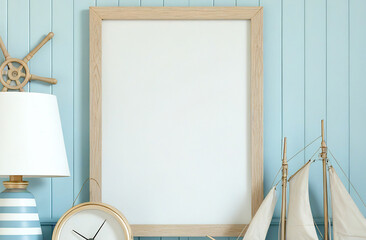 frame mockup kids in blue color