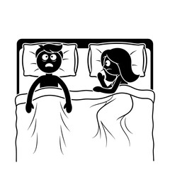 Couple Experiencing Sleep Disturbance Together.